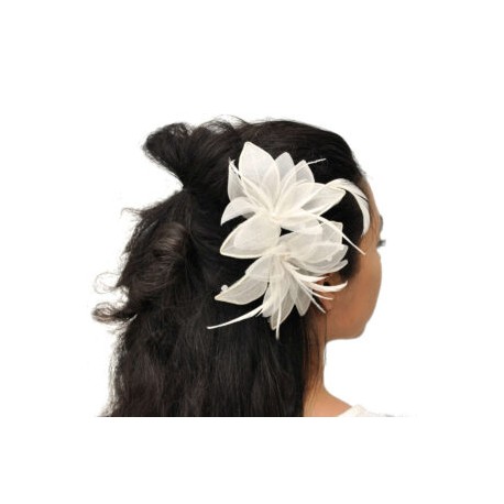 Tocado de Novia Lilis Organza y Plumas