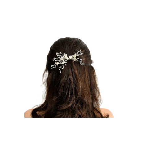 Tocado de Novia Peineta de Flores de Cristales