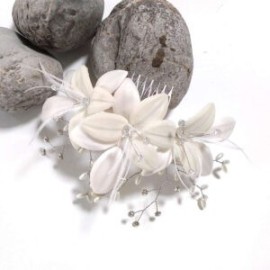 Tocado de Novia Flores Lilis y Cristales Mod 76