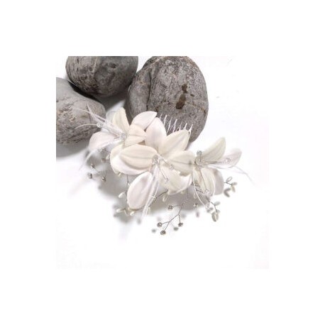 Tocado de Novia Flores Lilis y Cristales Mod 76