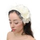 Tocado de Novia Diadema Flores y Plumas