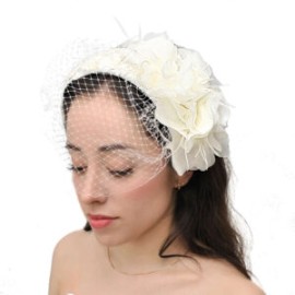 Tocado de Novia Diadema Flores y Plumas