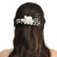Tocado de Novia Peineta Flores, Cristales y Perlas