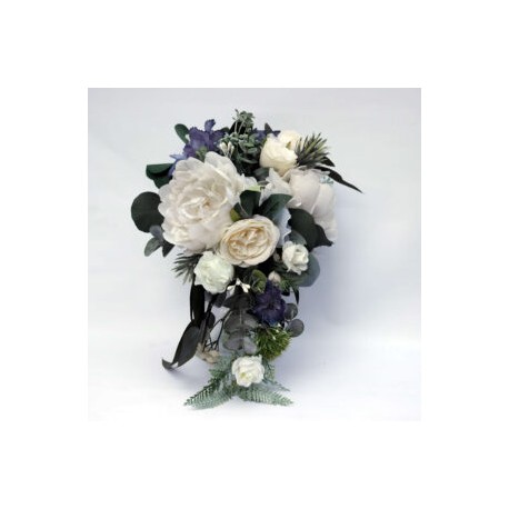 Ramo de Novia Rosas y Peonias Azul