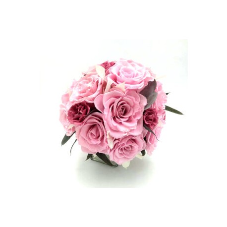 Ramo de Novia Redondo de Rosas rosas Preservadas