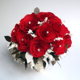Ramo de Novia de Rosas Rojas Preservadas RN-36