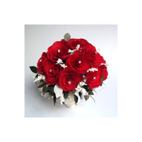 Ramo de Novia de Rosas Rojas Preservadas RN-36