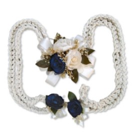Lazo de Boda Cordón de Gardenias Azul LTA022